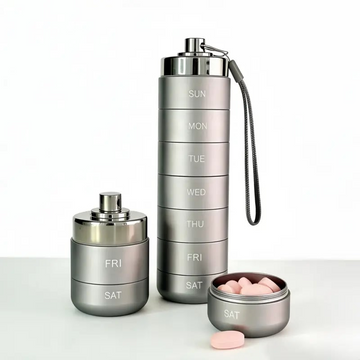🚀 LIMITED OFFER 50% OFF – Shop Now! 🧳💊Metal Travel Pill Organizer
